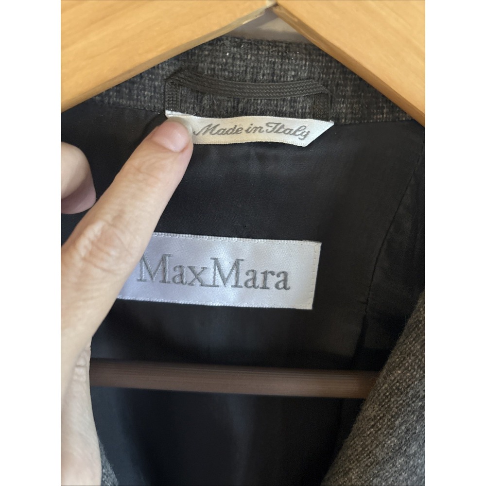 Max Mara Gray Wool Angora 2 Button Blazer Jacket Womens Size 4 Made in Italy - Picture 2 of 9